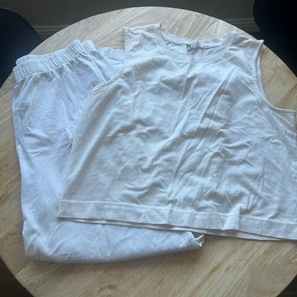 Z supply Sloan top and Scout Pants cream/ off white set - Picture 2 of 5